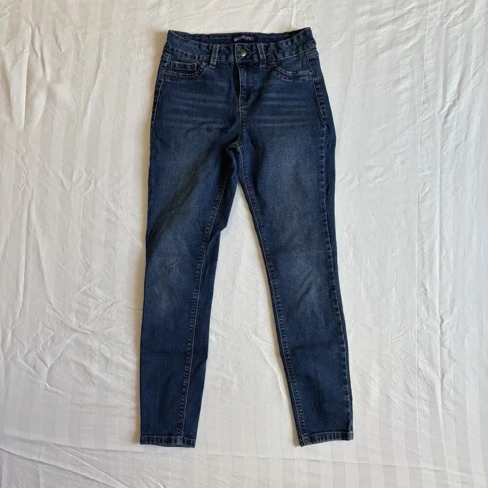 Blue Spice Womens Skinny Jeans Size 5 Stretch Mid Rise Dark Wash Denim